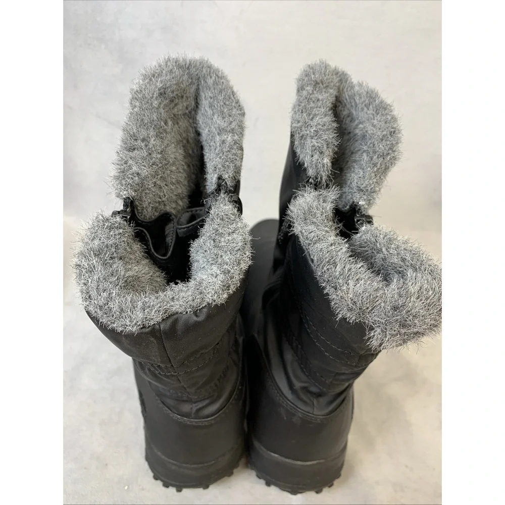 Totes Snow Boots Women's Size 10 M Rikki Black Faux‎ Fur Lined Zip Up